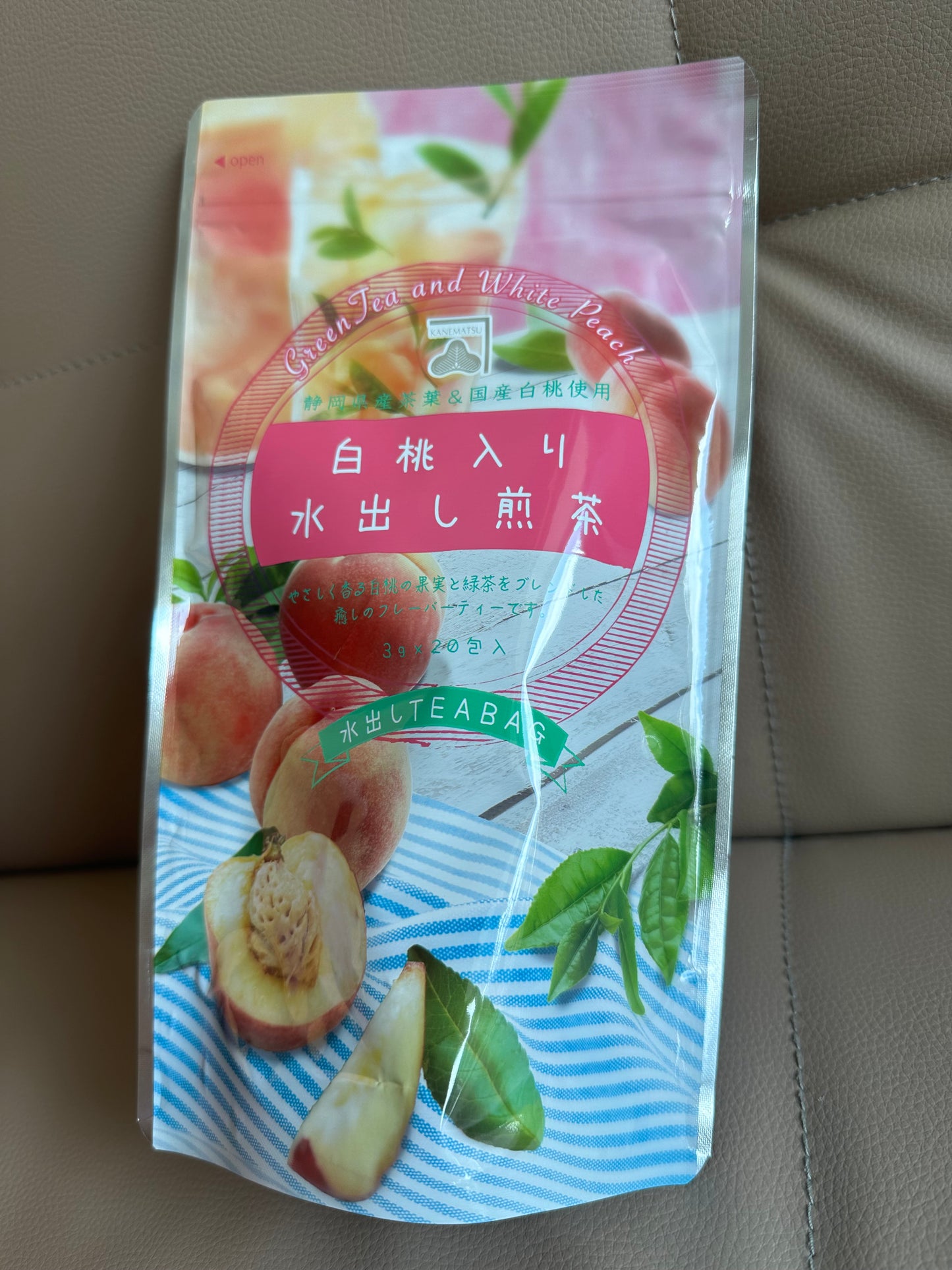 靜岡縣白桃茶包(內有20 包) ,可熱/ 冷泡茶飲法。